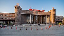 Ankara railway station is a hub for conventional trains. Ankara asv2021-10 img19 Railway station.jpg