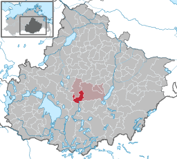 Läget för kommunen Ankershagen i Landkreis Mecklenburgische Seenplatte