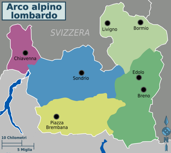 Mappa divisa per regioni