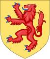 Arms of MacDuff, feudal Earls of Fife: Or, a lion rampant gules armed and langued azure