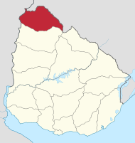 Pozicija departmana na karti Urugvaja