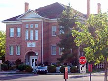 The former Dixie Academy building in St. George, the original home of St. George Stake Academy Artsbldgstgeout.jpg