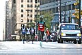 Chicago Marathon 2008, mile 13, Arusei and elite runners pursue the lead.