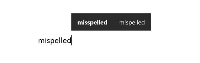 Text that says "mispelled", above it, "misspelled".