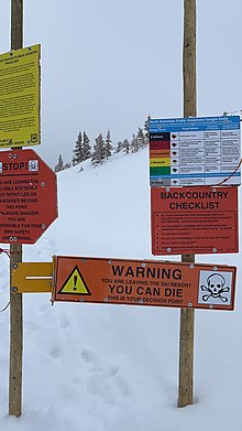 Backcountry skiing entrance sign Backcountry sking picture.jpg