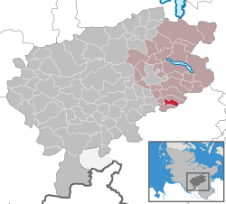 Elhelyezkedése Schleswig-Holstein térképén