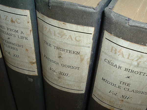 1901 edition of The Works of Honoré de Balzac, including Father Goriot