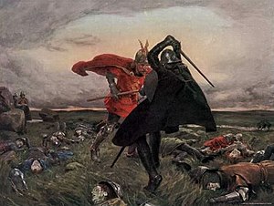 Battle Between King Arthur and Sir Mordred - William Hatherell.jpg