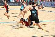 Deutsch: Deutsche Beachhandball-Meisterschaften 2022; Tag 3: 7. August 2022 – Frauen,Finale, Beach Bazis Schleissheim – Minga Turtles Ismaning 2:1 (20:26, 24:20, 8:6) English: German Beach handball Championships; Day 3: 7 August 2022 – Women Final – Beach Bazis Schleissheim Vs Minga Turtles Ismaning 2:1 (20:26, 24:20, 8:6)