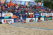 Deutsch: Beachhandball Europameisterschaften 2019 (Beach handball Euro); Tag 6: 7. Juli 2019 – Spiel um Platz Drei, Frauen, Kroatien-Niederlande 0:2 (14:23, 20:22) English: Beach handball Euro; Day 6: 7 July 2019 – Women's Bronze Medal Match – Croatia-Netherlands 0:2 (14:23, 20:22)