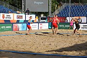 Deutsch: Beachhandball Europameisterschaften 2019 (Beach handball Euro); Tag 1: 2. Juli 2019 – Männer, Vorrunde Gruppe D, Polen-Schweden 2:1 (18:10, 15:9; 8:6) English: Beach handball Euro; Day 1: 2 July 2019 – Men Preliminary Round Group D – Poland-Sweden 2:1 (18:10, 15:9; 8:6)