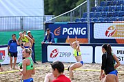 Deutsch: Beachhandball Europameisterschaften 2019 (Beach handball Euro); Tag 4: 5. Juli 2019 – Frauen, Viertelfinale, Kroatien-Ukraine 2:0 (21:20, 21:18) English: Beach handball Euro; Day 4: 5 July 2019 – Quarter Final Women – Croatia-Ukraine 2:0 (21:20, 21:18)