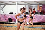 Deutsch: Beachhandball bei den Olympischen Jugendspielen 2018; Tag 6, 12. Oktober 2018; Mädchen, Platzierungsspiel um Rang 9 und 10 – Türkei-Hongkong 2:0 English: Beach handball at the 2018 Summer Youth Olympics at 12 October 2018 – Girls Women's Placement Match 9-10 – Türkei-Hong Kong 2:0