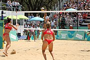 Deutsch: Beachvolleyball bei den Olympischen Jugendspielen 2018; Tag 11, 17. Oktober 2018; Mädchen, Finale – Italien (Claudia Scampoli & Nicol Bertozzi)- Russland (Maria Woronina & Maria Botscharow) 0:2 (19–21/19–21) English: Beach volleyball at the 2018 Summer Youth Olympics at 17 October 2018 – Girls Final – Italy (Claudia Scampoli & Nicol Bertozzi) - Russia (Maria Voronina & Maria Bocharova) 0:2 (19–21/19–21)