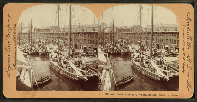 File:Birdseye view of T Wharf, Boston, Mass., U.S.A, by Keystone View Company 2.png