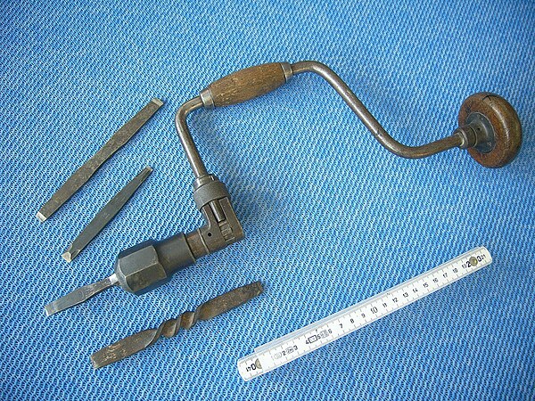 A brace with various bits