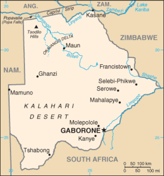 map of Botswana