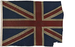 Britse vlag gebruikt op de HMS Minotaur tijdens de Slag bij Trafalgar