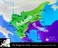 Bản đồ của Bulgaria trong suốt triều đại Simeon
