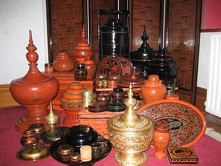 A wide range of Burmese lacquerware from Bagan