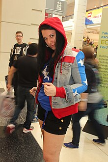 A cosplayer dressed as America Chavez / Miss America C2E2 2013 - Miss America (8689069484).jpg