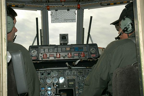 Cockpit of a C-212, February 2004