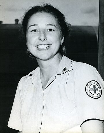 Carney Airfield, Guadalcanal, Solomon Islands Red Cross girl, August 1944