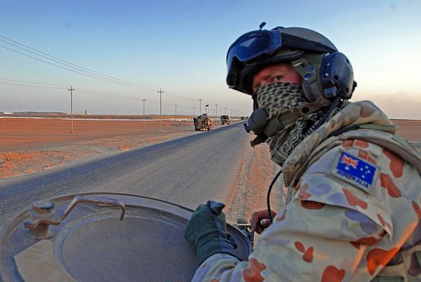 An Australian cavalry scout in Iraq during October 2007