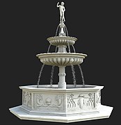 Chateau de Gaillon - fontaine des jardins - restitution 3D Herve GREGOIRE