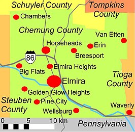 Kaart van Chemung County
