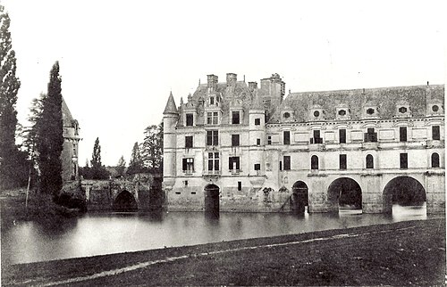 Château de Chenonceau, façade Ouest en 1851.