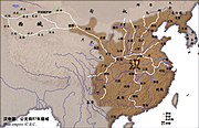 The Chinese Han Dynasty in 87 BCE, encompassing regions of what is now known today as China, Korea (parts of Northern Korea) & Vietnam (parts of Northern Vietnam), the beginning of more widespread Chinese influence across Vietnam and Korea.