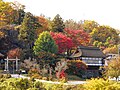 長野県千曲市、長楽寺。紅葉風景。