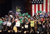 Ed Rendell, Catherine Baker Knoll, and Stephen Reed rally for Clinton in Harrisburg, Pennsylvania, on March 11, 2008 ClintonHarrisburgRally2008.jpg