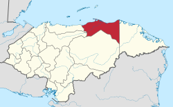Location of Colón in Honduras