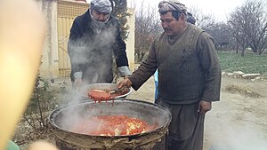Cooking Cauliflower at home in Afghanistan