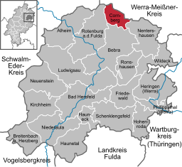 Läget för Cornberg i Landkreis Hersfeld-Rotenburg