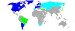 Map of Participating Sailing Countries at the 1936 Summer Olympics
* Green = Participating for the first time
* Blue = Participating
* Light Blue = Have previously participated Countries at Sailing at the 1936 Summer Olympic.png