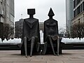 Couple on Seat by Lynn Chadwick, Cabot Square in March 2011 - 01.jpg