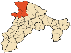 Localizarea districtului în cadrul provinciei