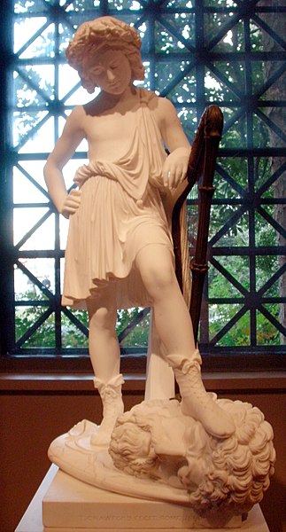 David Triumphant, marble and bronze, 1848, in the National Gallery of Art