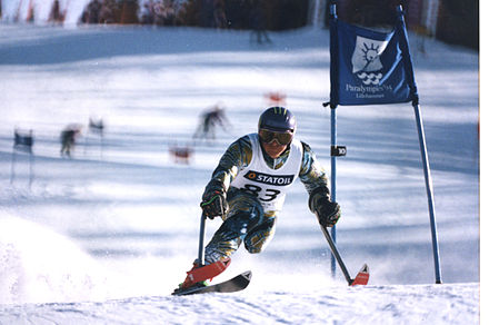 Australian Paralympian Michael Milton at the 1994 Winter Games in Lillehammer
