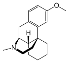 Chemical structure of dextromethorphan.