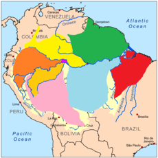 Rozšíření jednotlivých druhů kotulů:      S. sciureus      S. collinsi      S. ustus      S. boliviensis      S. macrodon      S. cassiquiarensis      S. vanzolinii