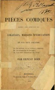 Ernest Doin, Trois pièces comiques, 1871     (Défi 100 wikijours)