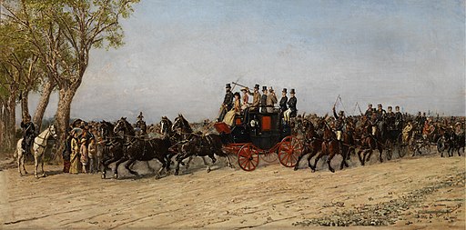 Domenico Battaglia Die beiden Herrschertöchter auf der Kutsche 1881