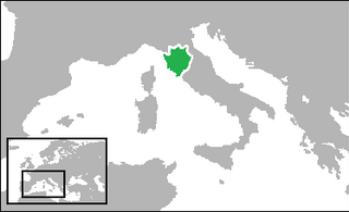 Ducato di Firenze: історичні кордони на карті