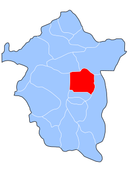 Enugu Leste (verm) no estado Enugu (azul)