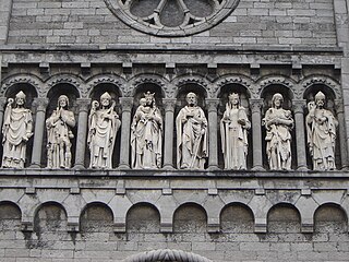 Saints' Statues on the façade of the Church of the Visitation