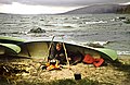Kanuten suchen am Femund-See Schutz vor einem Sturm